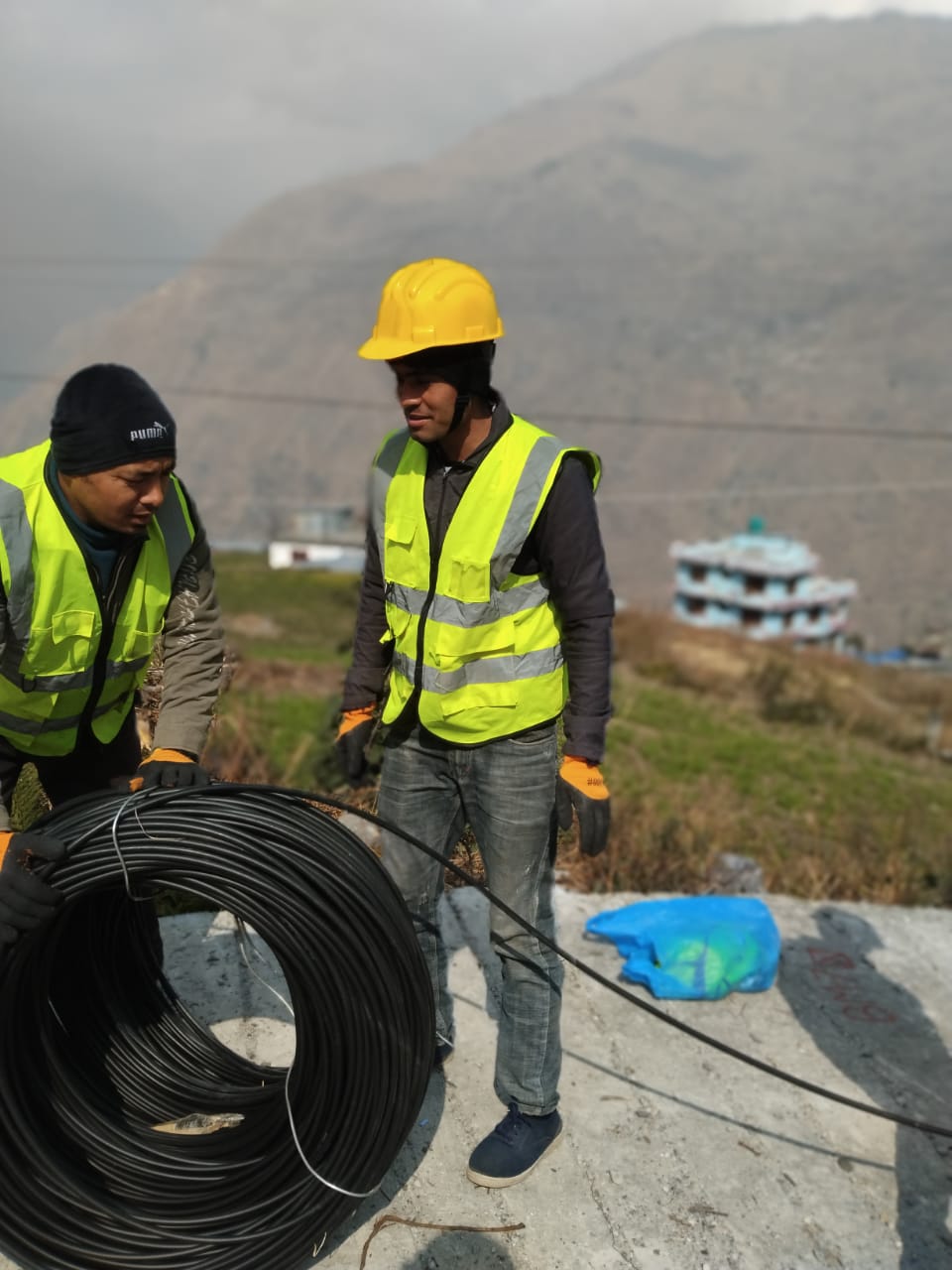 ADSS Optical Fiber installations in Nepal 